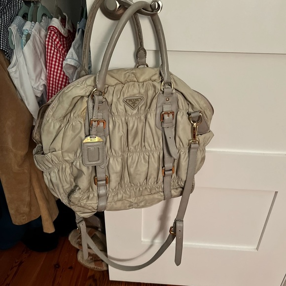 Prada ruched satchel with shoulder strap cream - Picture 10 of 10